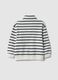 Felpa bianca a righe con zip a mezza lunghezza da bambino_1
