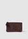 Brown pouch with floral embroidery and tassel_0