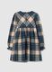 Girls' Multicolour Checked Flannel Dress - Regular Fit_1