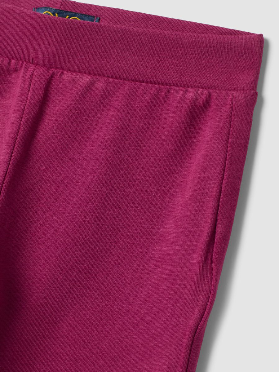 Leggings viola in cotone elasticizzato flare fit per bambina_2
