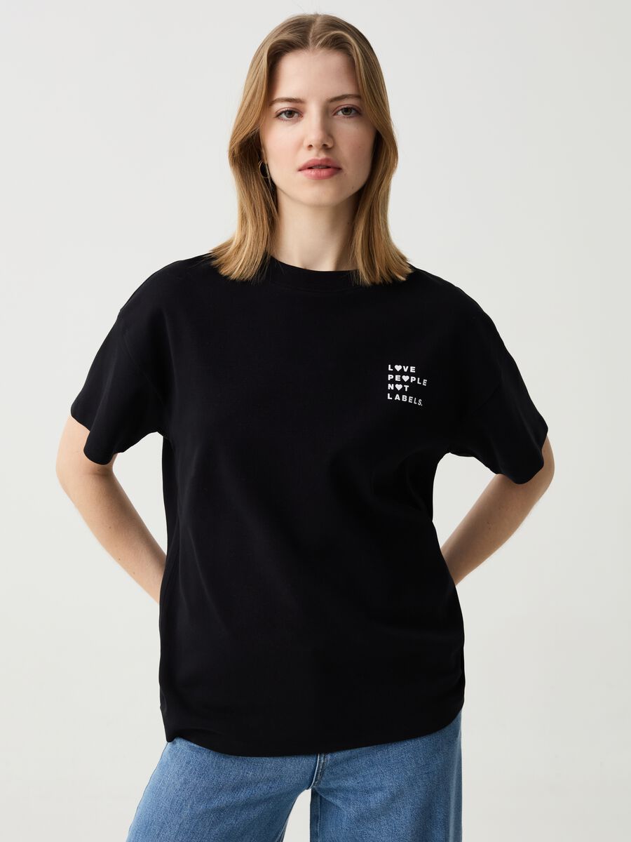 T-shirt in cotone con stampa_0