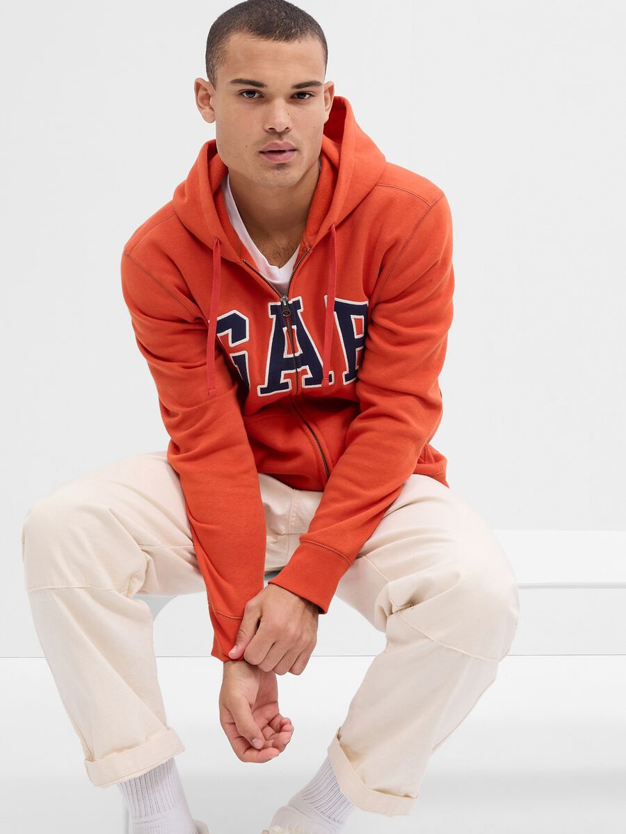 Full-zip con cappuccio ricamo logo_0
