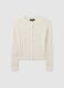 White regular fit cardigan with buttons_4