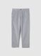 Grey cotton blend regular fit chino trousers_4