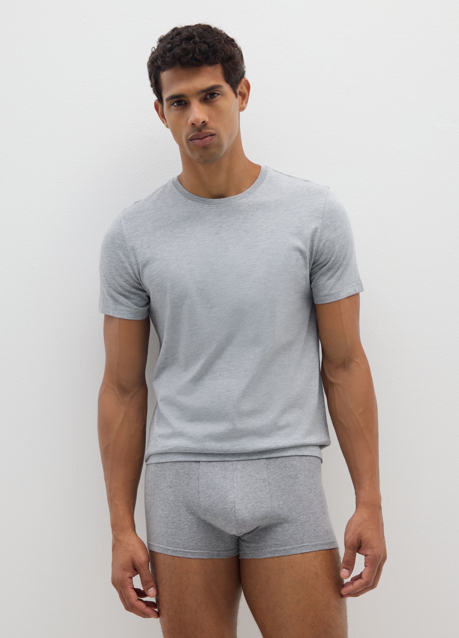 Twin-pack of grey regular fit cotton t-shirts