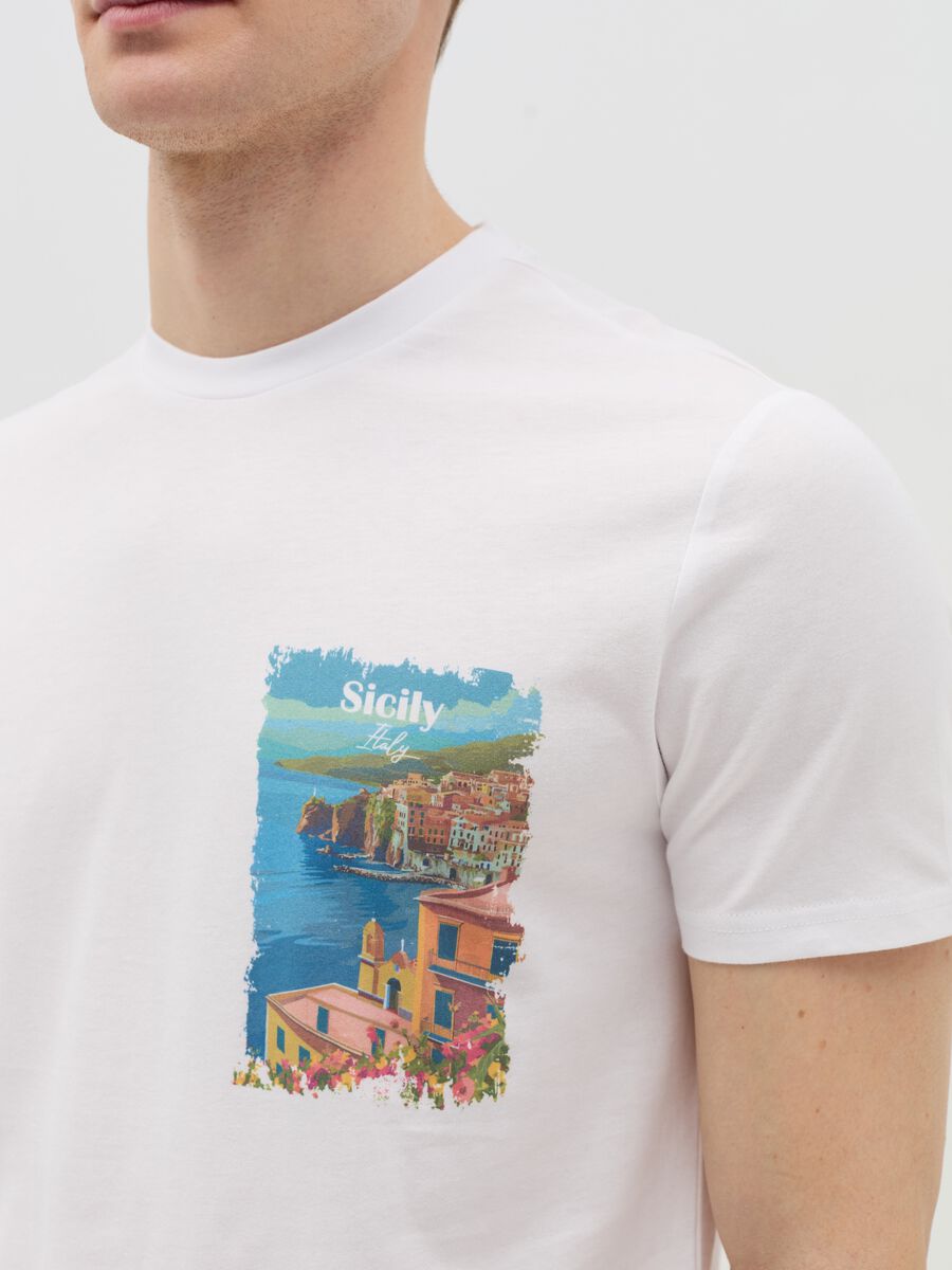 Cotton T-shirt with "Sicily Italy" print_2