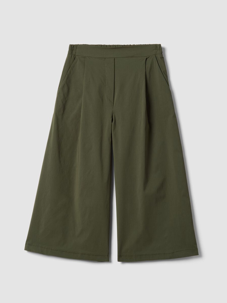 Regular fit green stretch viscose blend jogger trousers_4