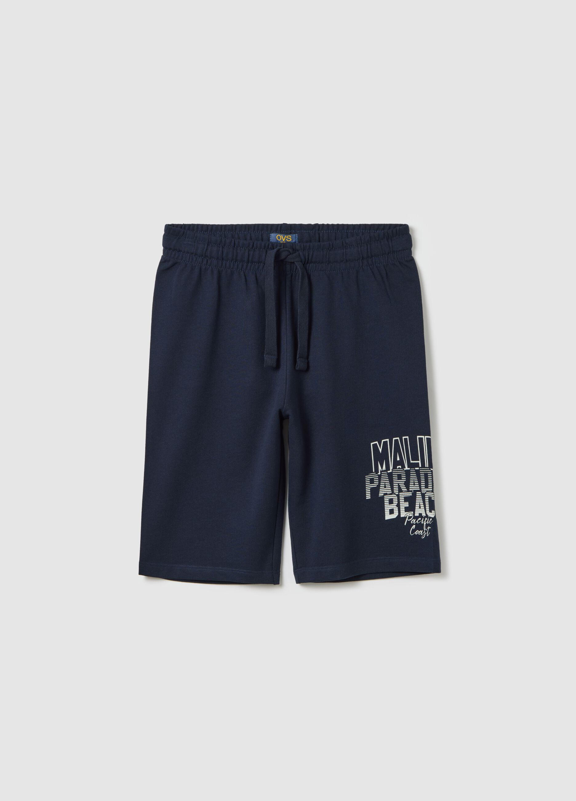 Blue shorts in 100% cotton