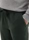 Regular Fit Green Fleece Trousers with Elastic Waist_3