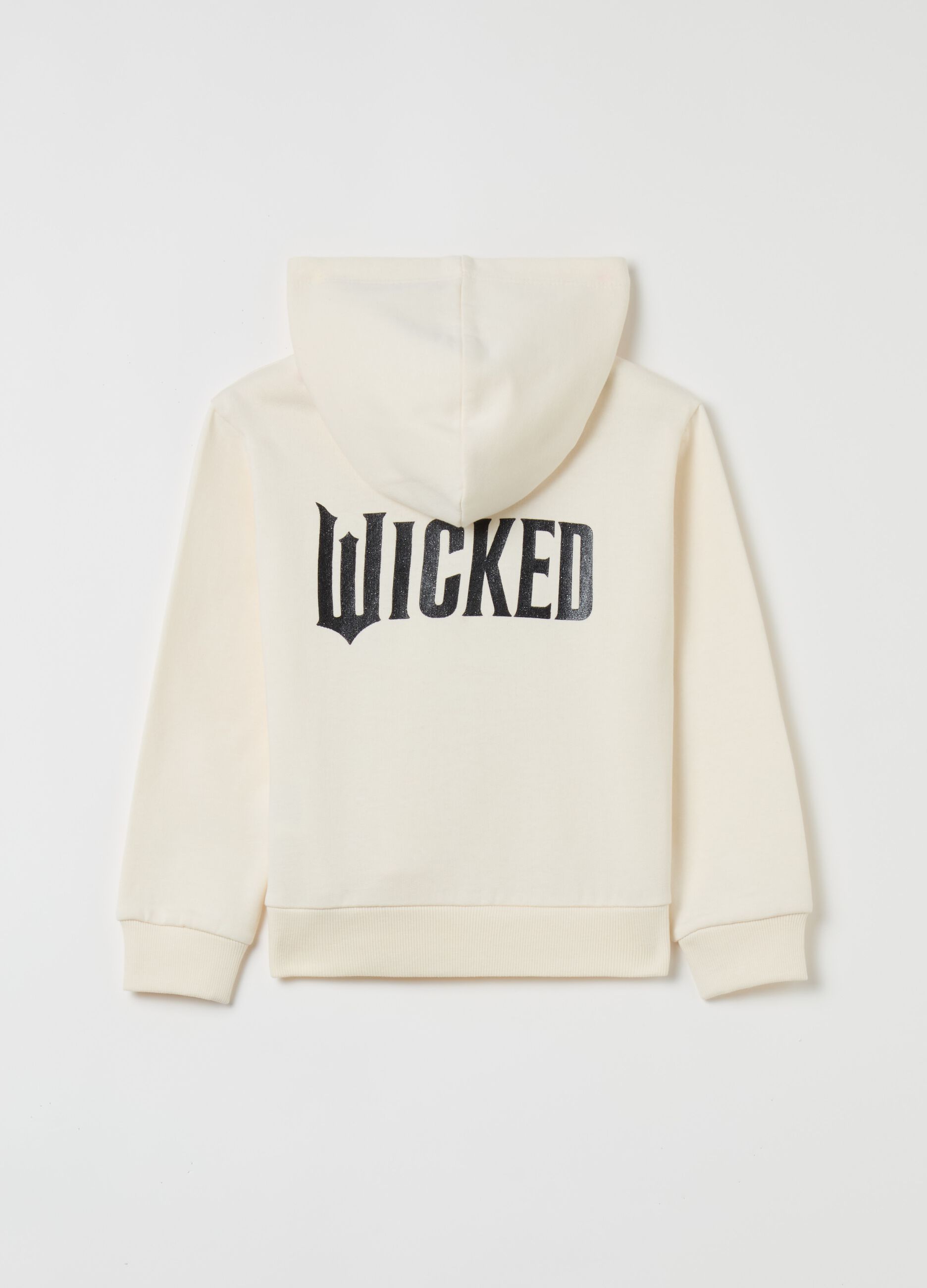 Sweatshirt with hood and Wicked print in foil