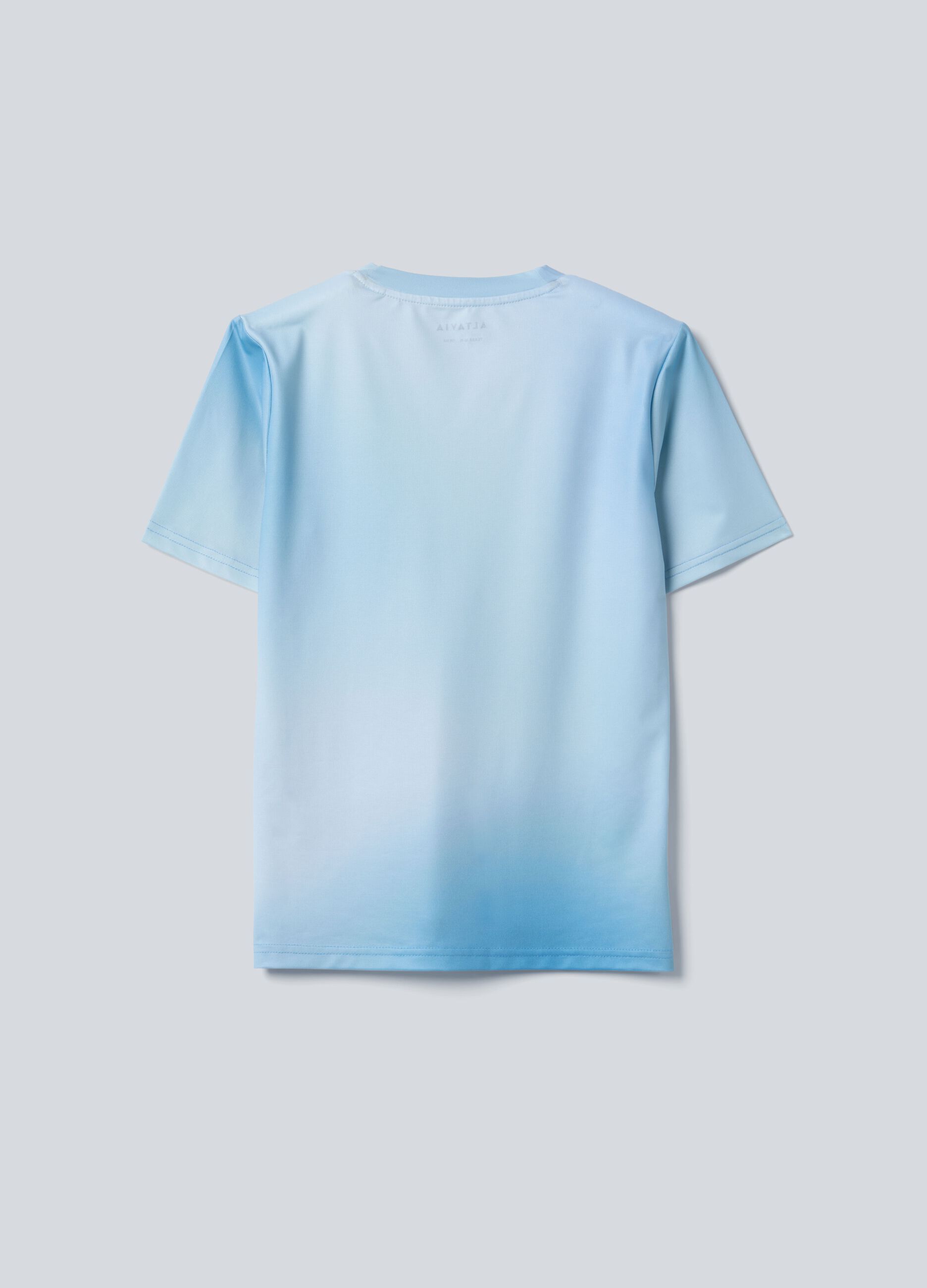 ALTAVIA COURT blue sports T-shirt in stretch technical fabric with tie-dye effect for boys