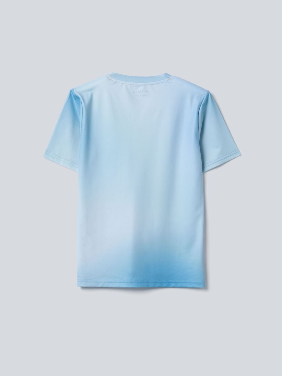 ALTAVIA COURT blue sports T-shirt in stretch technical fabric with tie-dye effect for boys_4