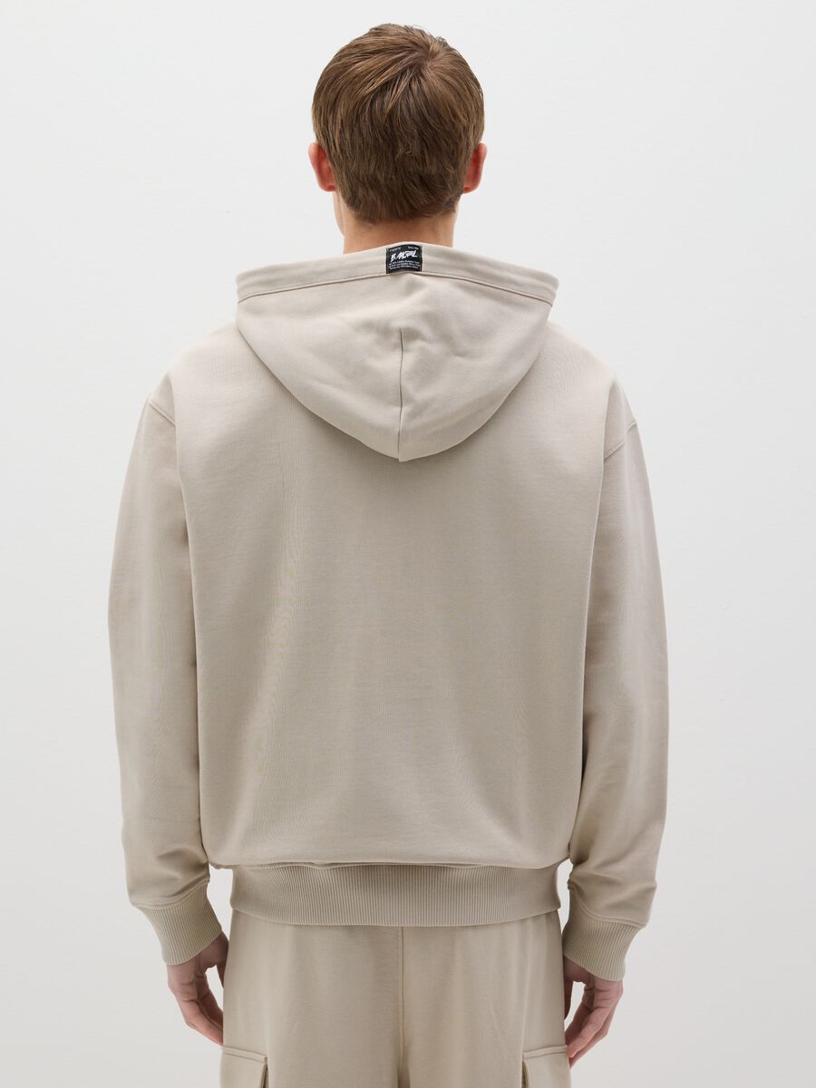 Over-fit full-zip sweatshirt in cotton with hood_3