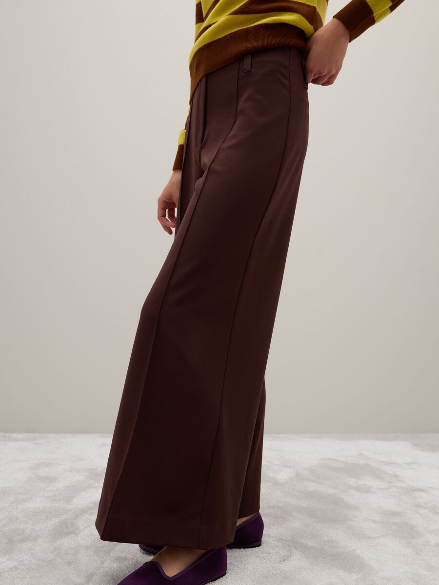 Pantaloni marroni wide leg_3
