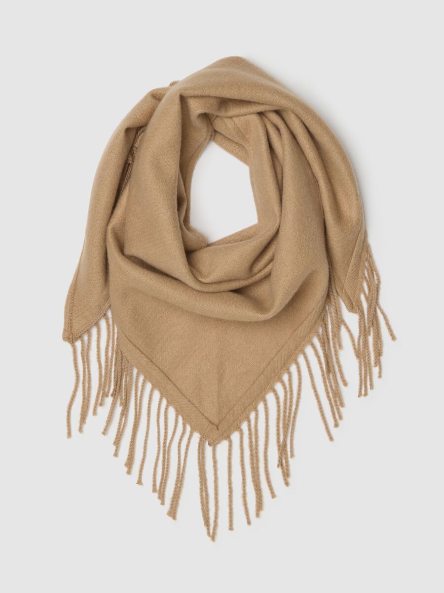 Beige Scarf with Fringe_3