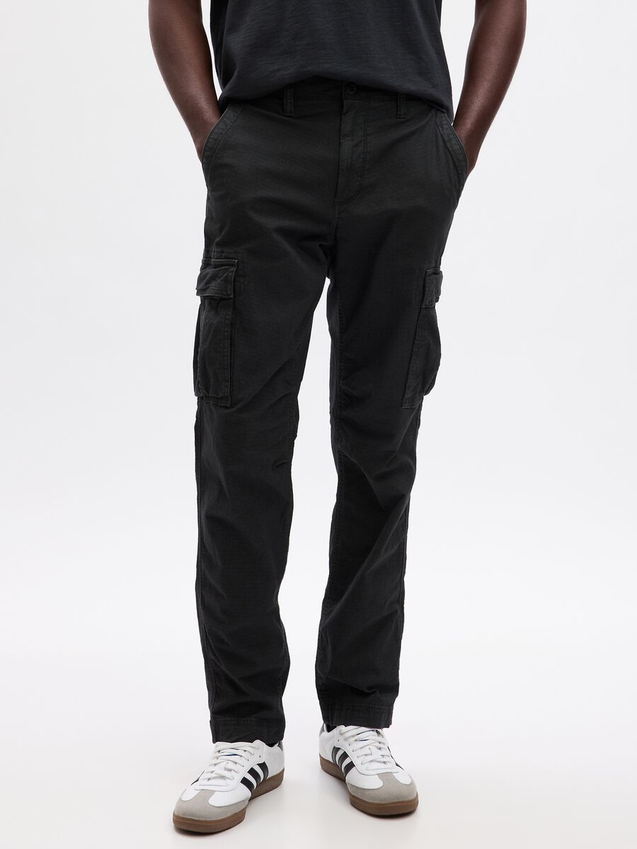 Cargo trousers with ripstop weave_0