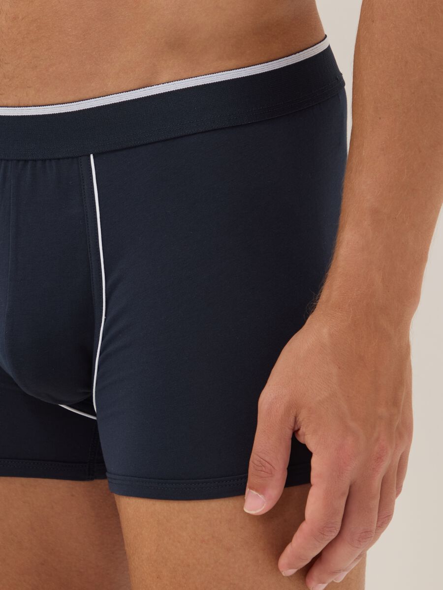 Bipack di boxer blu in cotone Supima elasticizzato_3