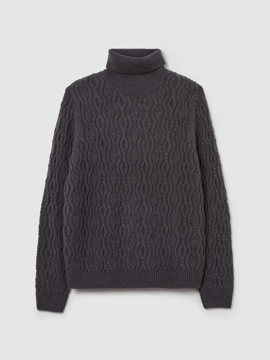 Pullover collo alto lavorazione ondulata_4