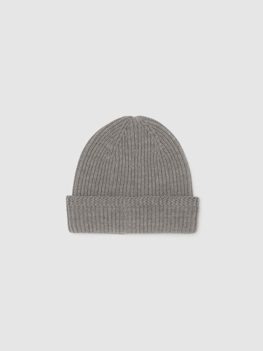 Grey Hat in Cotton and Acrylic Blend_0