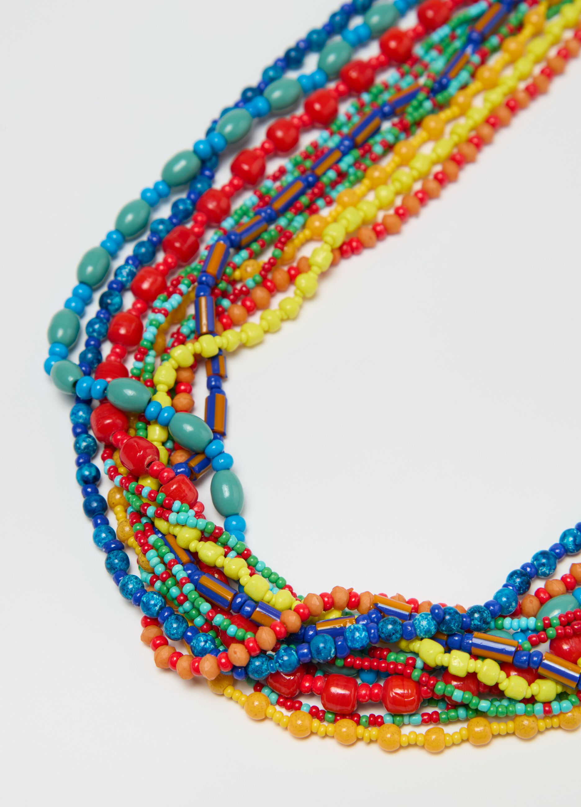 Collana multifili con perline multicolor