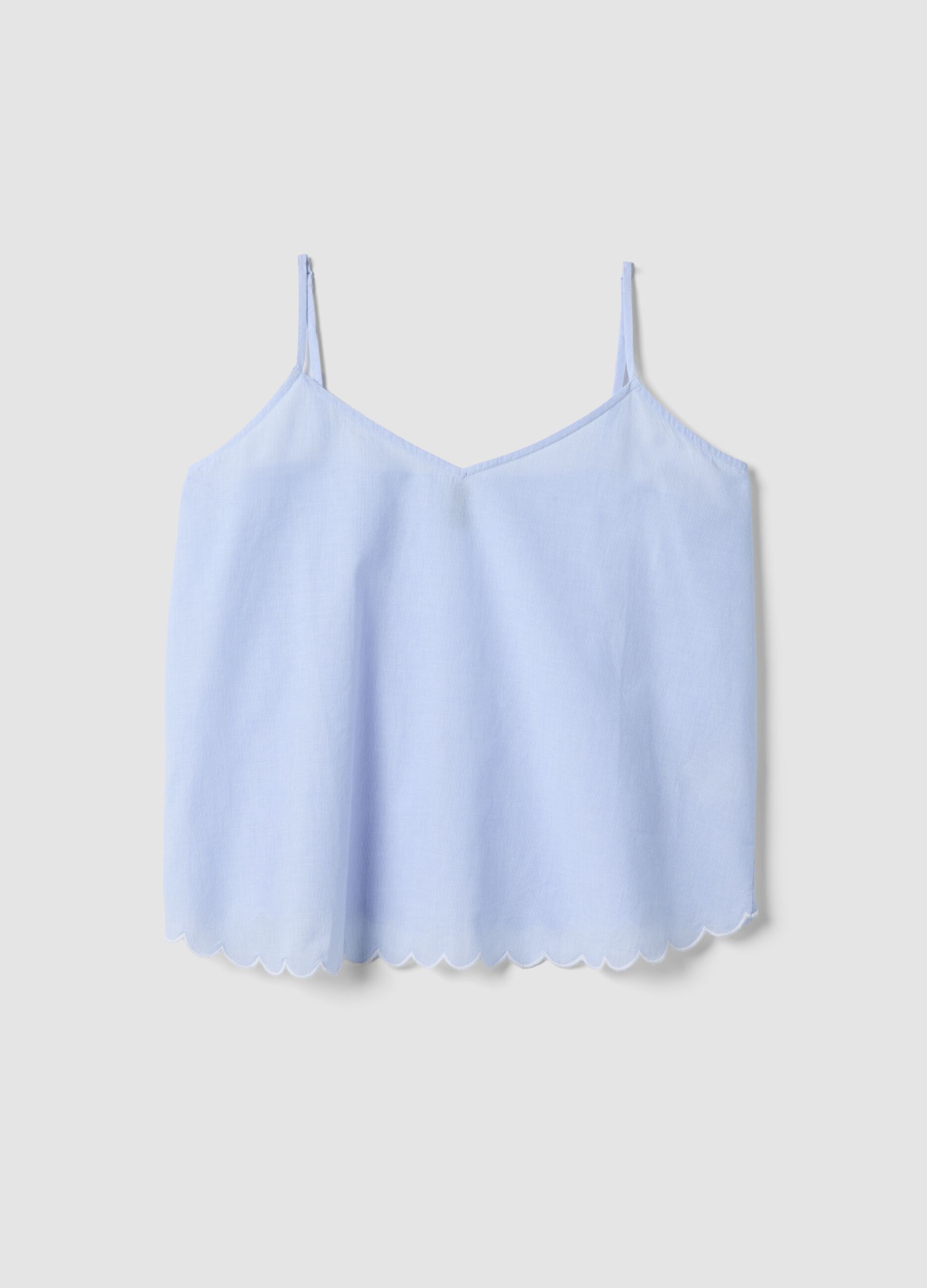 Light blue pure cotton camisole pyjama top