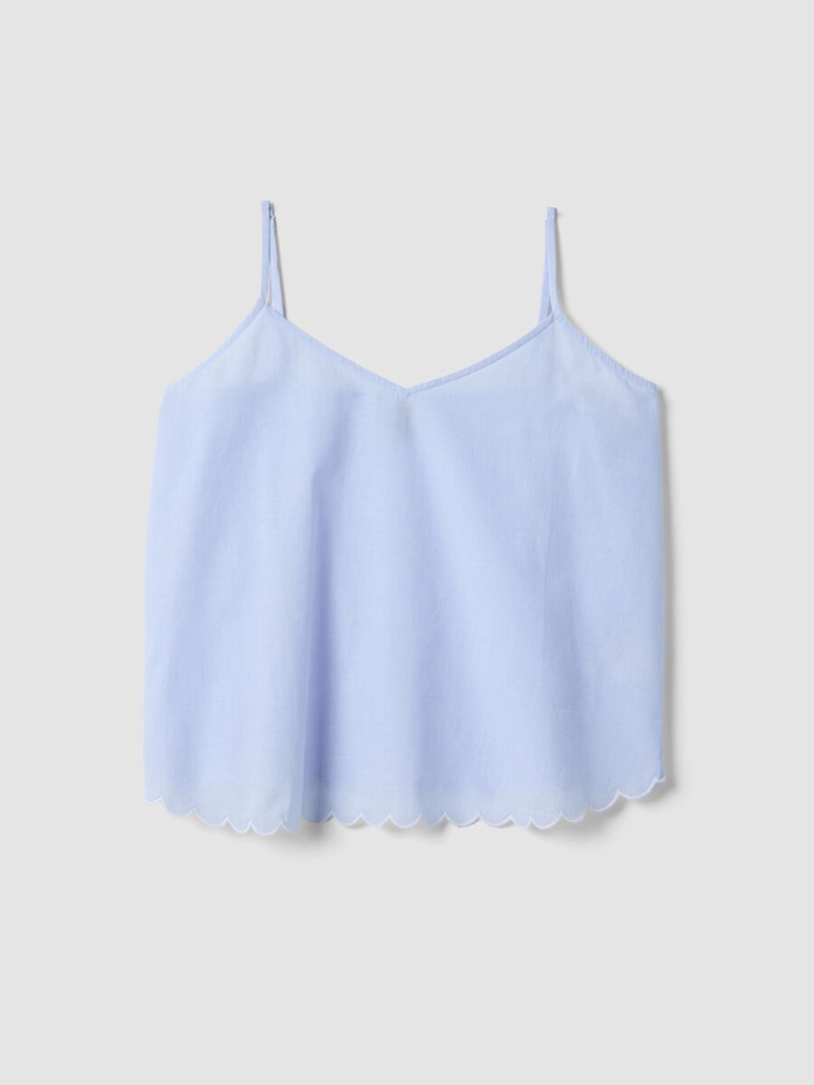 Light blue pure cotton camisole pyjama top_4