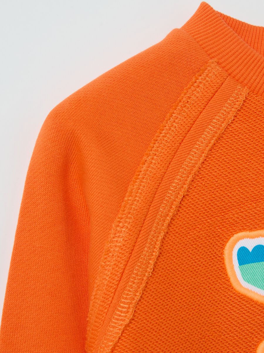 Cotton sweatshirt with skater crocodile patch_2