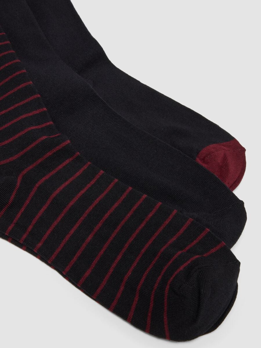 Pack of five multicolour long socks in stretch organic cotton_2