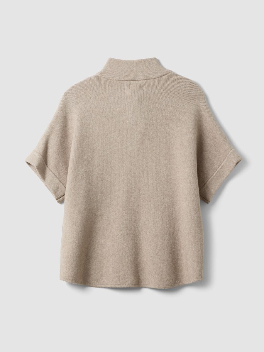 Beige viscose-blend cardigan with toggle fastening, regular fit_6