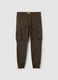 Pantalone cargo cuff-hem in cotone stretch_4