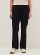 Black stretch cotton flare leggings_1