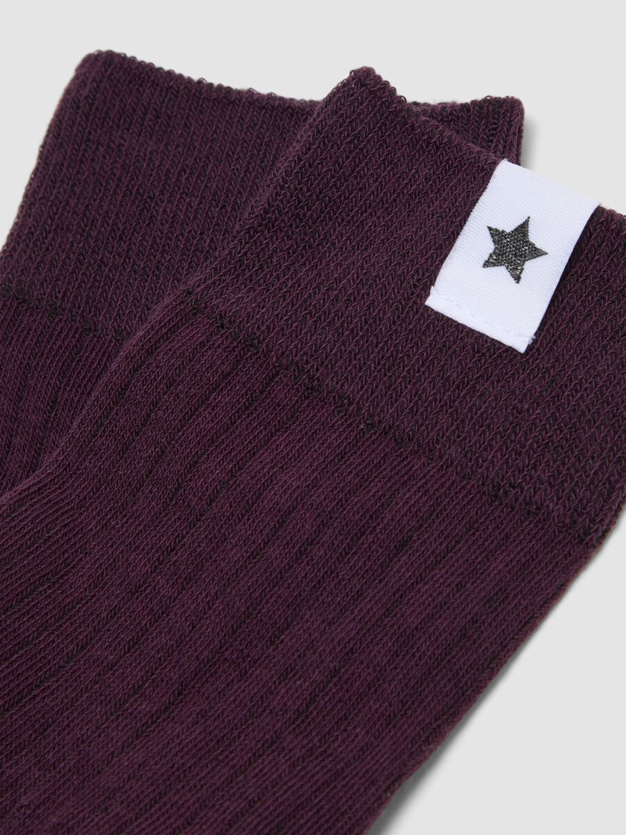 Purple ribbed stretch-cotton socks_1