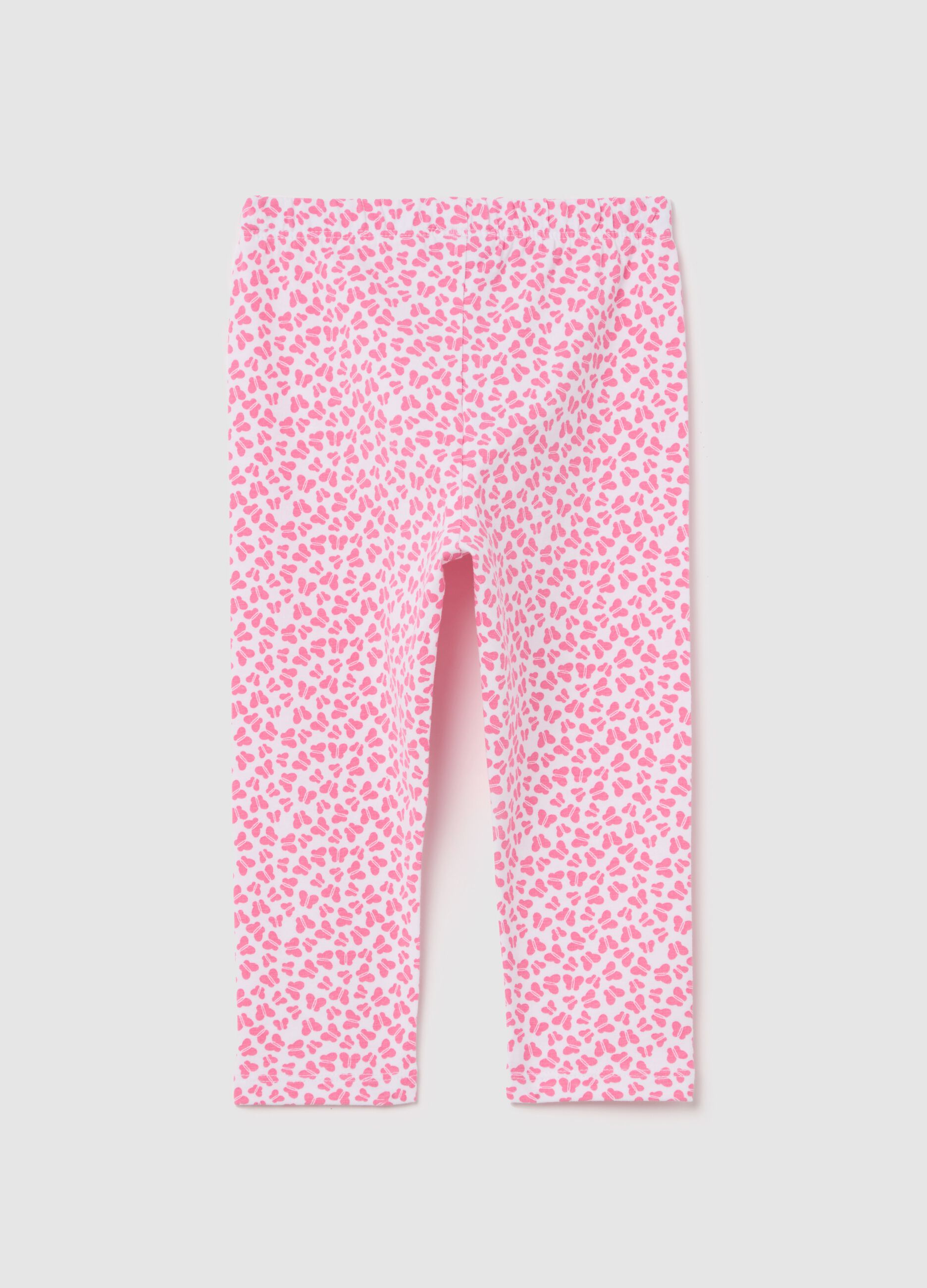 Printed stretch cotton leggings