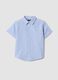 Boys&rsquo; light blue striped linen-cotton blend shirt, regular fit_0