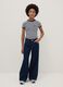 Jeans in puro cotone denim blu da ragazza wide leg_0