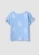 Light blue pure linen blouse with embroidery and ruffled sleeves, regular fit_4