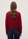 Red polo neck cardigan in pure cotton regular fit_2