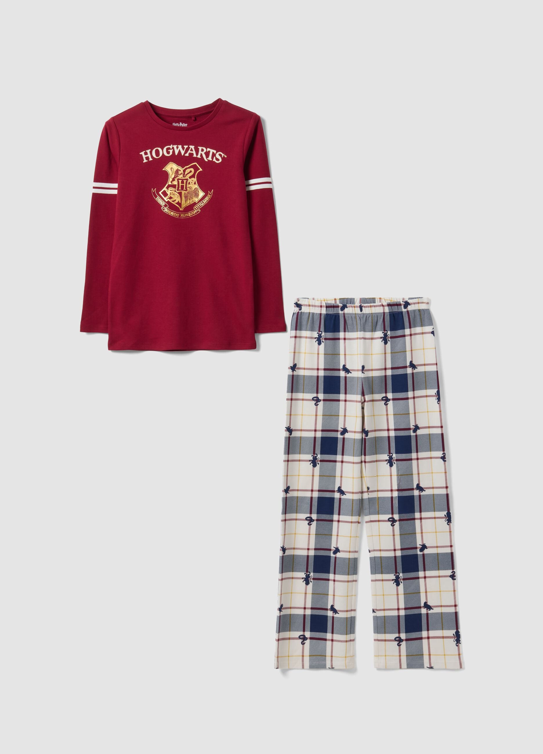 Red Harry Potter-themed pyjamas in pure organic cotton for girls