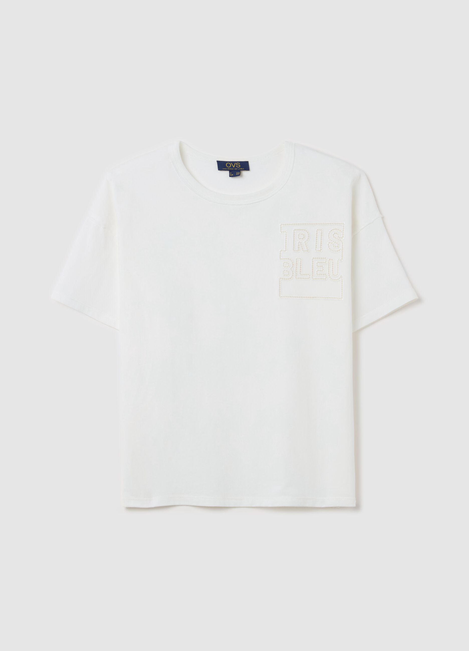 T-shirt with "Iris Bleu" embroidery