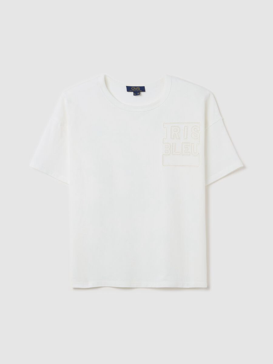 T-shirt with "Iris Bleu" embroidery_4