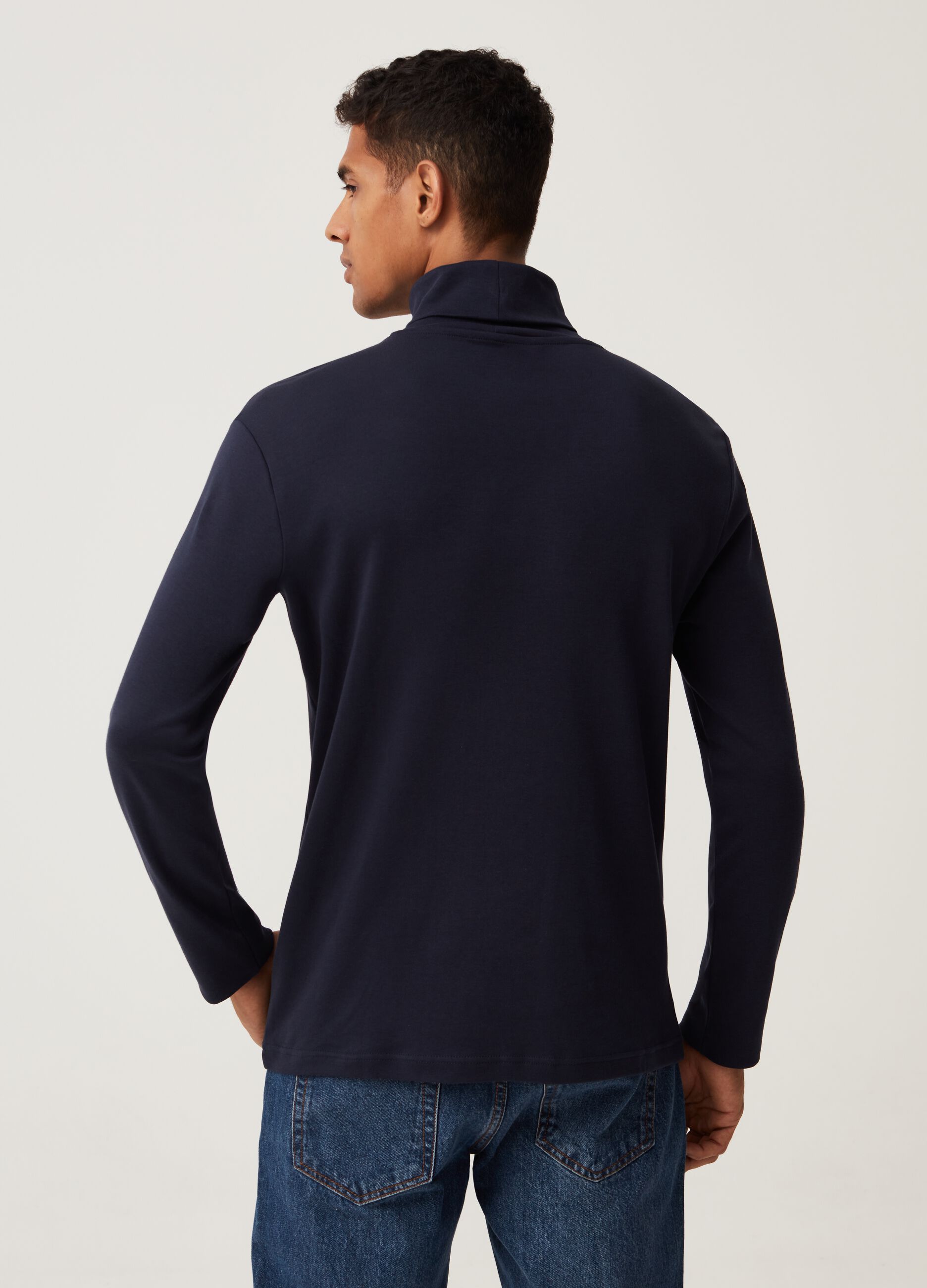T shirt a maniche lunghe con collo alto da Uomo OVS