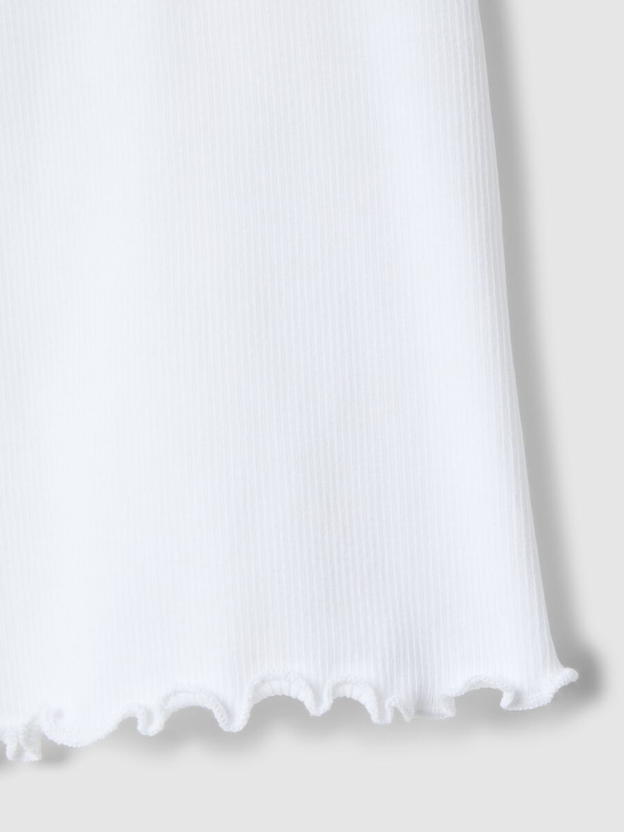 Girls' white stretch cotton t-shirt regular fit_3