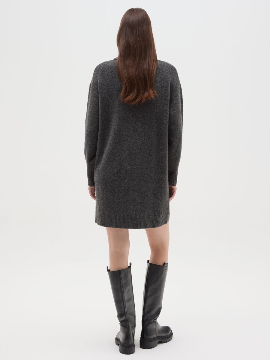 Maglione a collo alto grigio regular fit_2