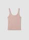 Pink fitted stretch cotton vest top_4
