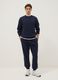 Regular fit blue cotton blend crew neck sweatshirt_1