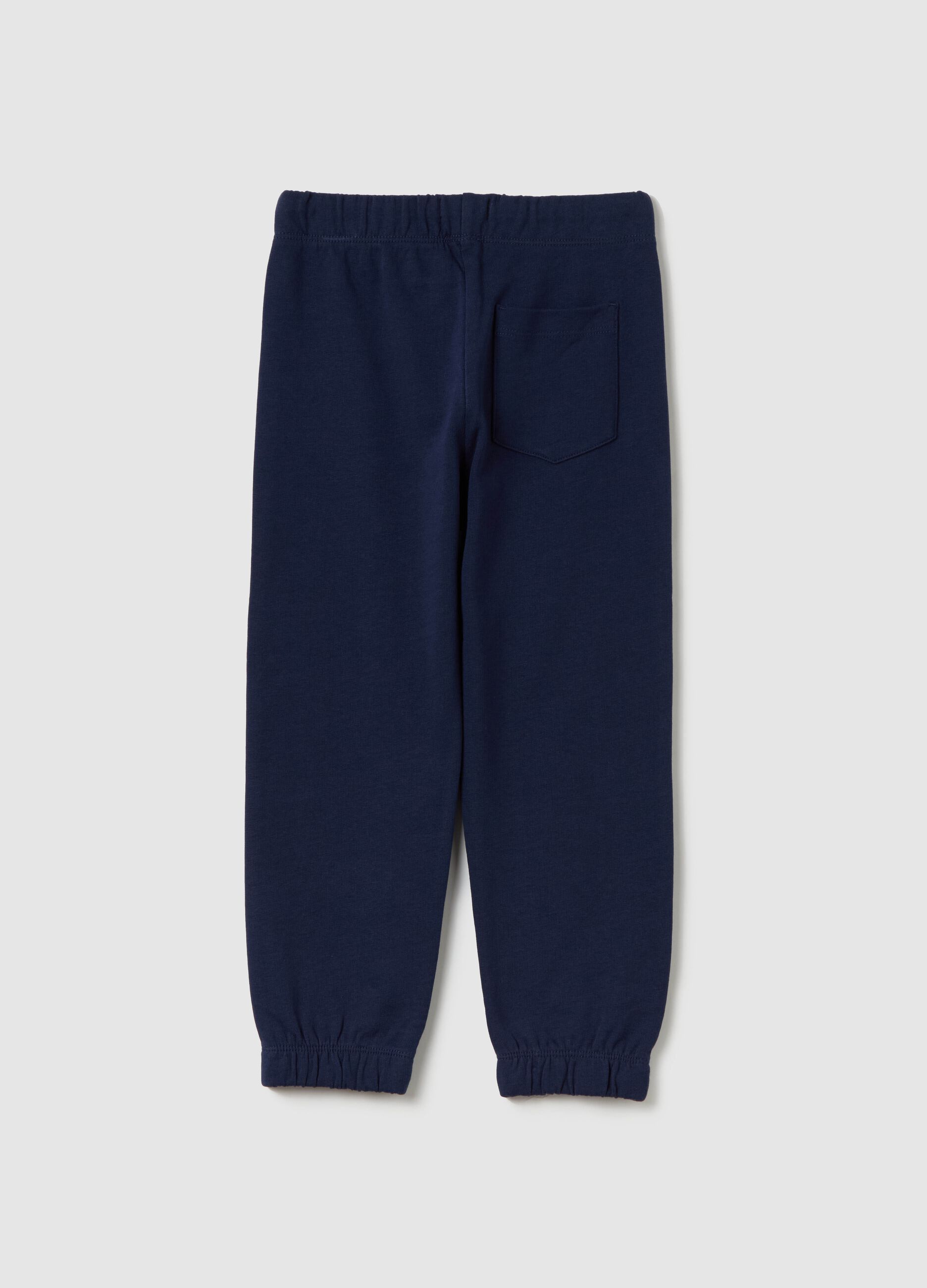 Joggers in French Terry con coulisse e stampa 