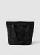 Black foldable shopper bag with double handles_0