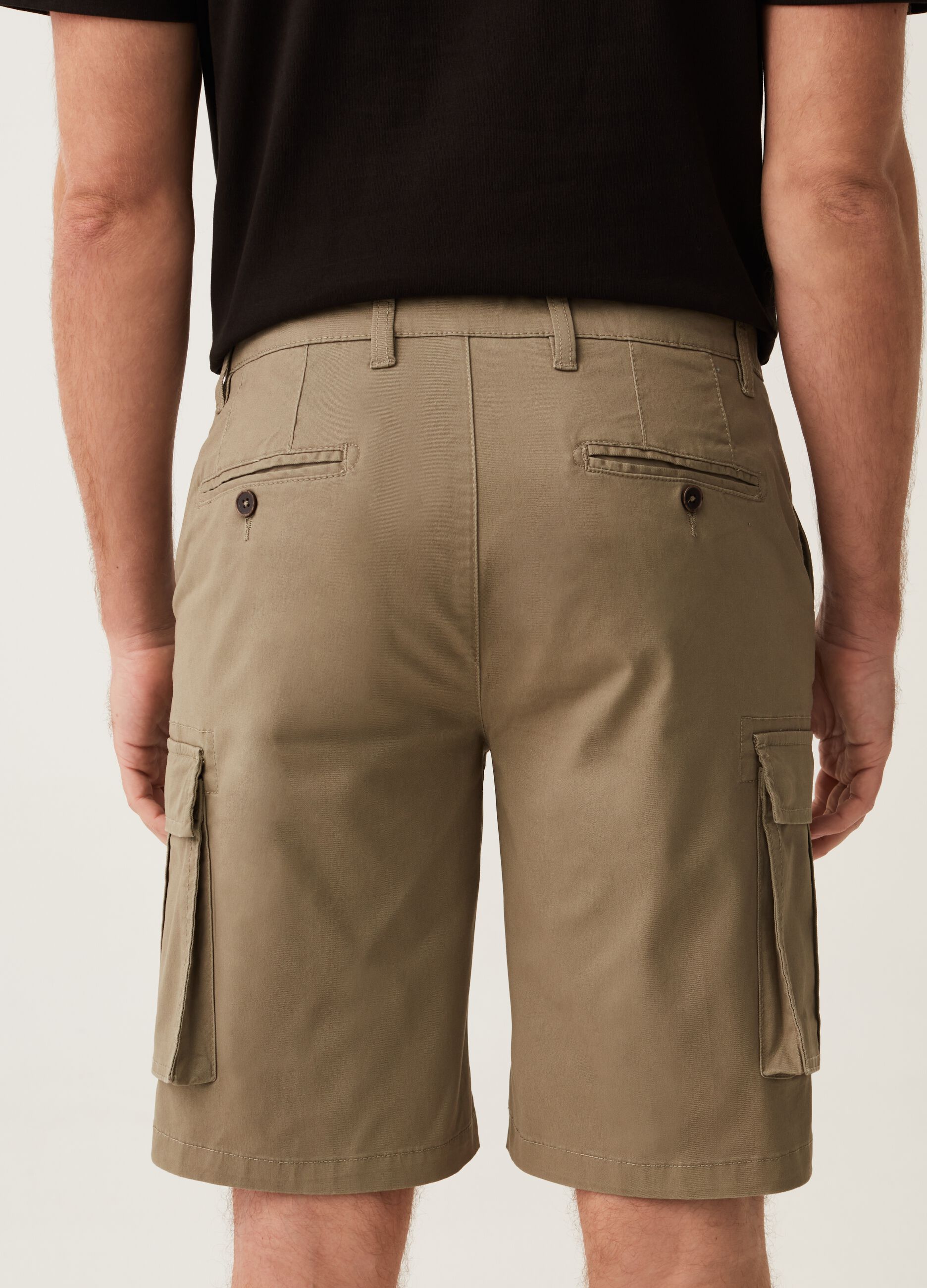Bermuda cargo loose fit in cotone stretch_2