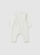 White pure cotton baby romper with zip_0