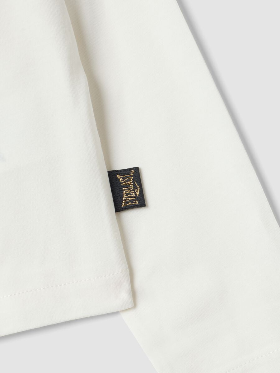 White long-sleeved stretch cotton T-shirt with print_3